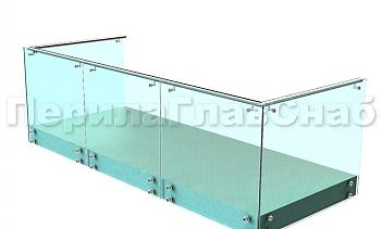 Ограждения на несущем стекле с торцевым креплением для балкона в Москве. Готовые проекты ПерилаГлавСнаб