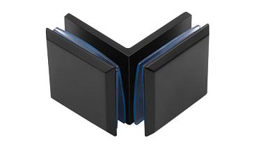 Коннектор для душевой кабины стекло-стекло 90°, 45х45, черный, t735 BZn купить в Москве