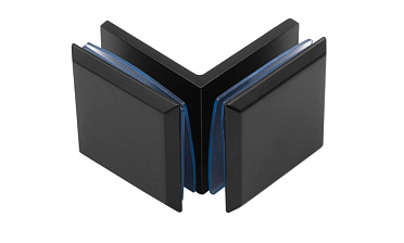 Коннектор для душевой кабины стекло-стекло 90°, 45х45, черный, t735 BZn купить в Москве