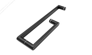 Ручка 225х425 круглая+квадратная труба AISI 304 черная t628 BL купить в Москве