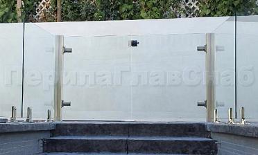 Зажимные двустворчатые калитки из нержавеющей стали со стеклом купить в Москве