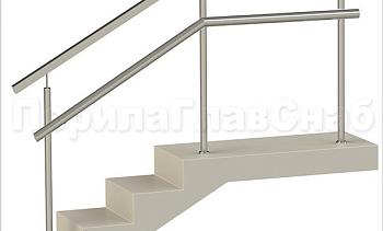 Ограждения с квадратным поручнем и дополнительным поручнем без ригелей в Москве. Готовые проекты ПерилаГлавСнаб