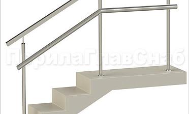 Ограждения с квадратным поручнем и дополнительным поручнем без ригелей купить в Москве