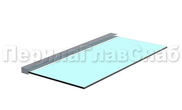 Козырек на алюминиевом профиле ,вынос до 950мм k671-100-2.4 купить в Москве