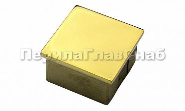 Заглушка для профильной трубы 40х40 мм, литая, полированная, под золото Фk224-88 купить в Москве