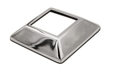 Низ стойки под трубу 40х40 мм, 80х80х1, высота 20 мм, полированный (AISI 304) k064-3 купить в Москве