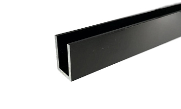 П-образный профиль 19x13, L=2500, под стекло 8 мм, алюминий анодированный в черный глянцевый t756-2500 AND BL купить в Москве