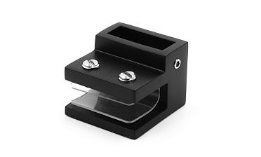 Коннектор торцевой труба-стекло 30х10 мм, нержавеющая сталь AISI 304, черная t467 BL купить в Москве