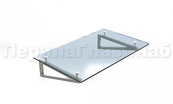 Стеклянный козырек на консоли из трубы в Москве. Готовые проекты ПерилаГлавСнаб