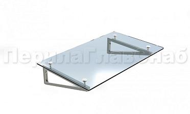 Стеклянный козырек на консоли из трубы купить в Москве