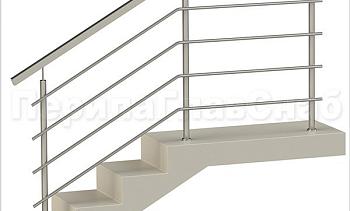 Четыре ригеля на сварке, квадратный поручень и круглые стойки в Москве. Готовые проекты ПерилаГлавСнаб