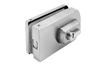 Замок для стеклянной двери вертикальный с ответной частью на стену и пол, шлифованный, вырез 15 t135 SSS купить в Москве