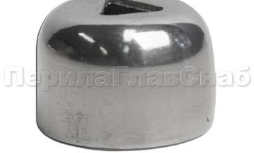 Наконечник штампованный (СПС) прямой 90° на трубу Ø16 мм, для поручня Ø38.1 мм, полированный, нержавеющий AISI 201 k211-3 купить в Москве