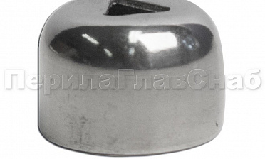 Наконечник штампованный (СПС) прямой 90° на трубу Ø16 мм, для поручня Ø38.1 мм, полированный, нержавеющий AISI 201 k211-3 купить в Москве