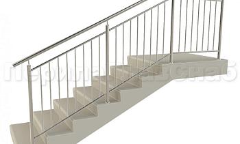 Нержавеющие ограждения для детских образовательных учреждений  с вертикальным заполнением “Частокол” - вариант №2 в Москве. Готовые проекты ПерилаГлавСнаб