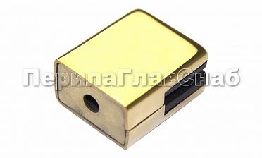 Стеклодержатель штампованный квадратный на плоскость для стекла 8 мм (4+4 мм), полированный, под золото (AISI 304) Фk352-88 купить в Москве
