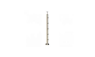 Стойка круглая Ø38.1: 5 ригеледержателей, полированная, высота 950 мм (AISI 304) k715 купить в Москве