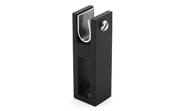 Соединитель труба-стекло для трека 30х10 мм, нержавеющая сталь AISI 304, черная t461 BL купить в Москве