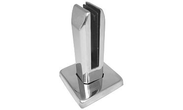 Стеклодержатель напольный, плоский 45х50х160 мм, для стекла 10 - 12 мм, полированный, без сверления стекла AISI 304 k282 купить в Москве