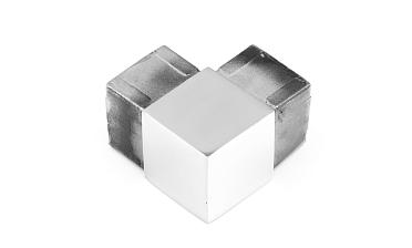 Отвод для поручня с пазом 40х40 мм, полированный, (AISI 304) k546 купить в Москве