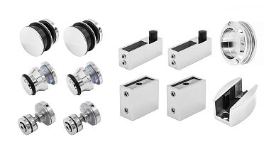 Комплект раздвижной системы для стеклянной душевой, нержавеющая сталь AISI 304, полированная t401 PSS купить в Москве