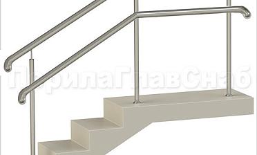 Нержавеющие ограждения с двойным поручнем без ригелей - вариант 2 купить в Москве