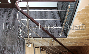 Ограждения из нержавеющей стали с тремя ригелями в Москве. Готовые проекты ПерилаГлавСнаб