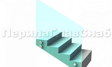 Ограждение без поручня на точечном креплении на лестнице купить в Москве