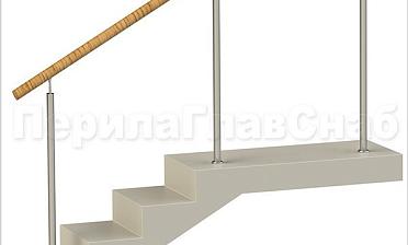 Нержавеющие ограждения без ригелей с пластиковым поручнем купить в Москве