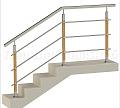 Три ригеля на держателях, квадратные поручень и деревянные стойки в Москве. Готовые проекты ПерилаГлавСнаб - фото 1