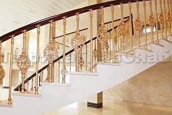 Латунные перила под золото в Москве. Готовые проекты ПерилаГлавСнаб - фото 9