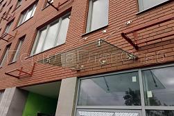 Стеклянные козырьки на вантах в Москве. Готовые проекты ПерилаГлавСнаб - фото 4