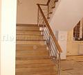 Два ригеля на сварке, квадратный деревянный поручень и круглые стойки в Москве. Готовые проекты ПерилаГлавСнаб - фото 2