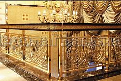 Латунные перила под золото в Москве. Готовые проекты ПерилаГлавСнаб - фото 17