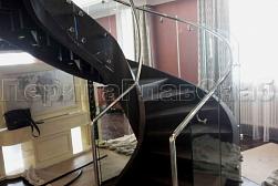 Стеклянные перила для винтовых лестниц в Москве. Готовые проекты ПерилаГлавСнаб - фото 10