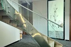 Стеклянные перила для винтовых лестниц в Москве. Готовые проекты ПерилаГлавСнаб - фото 7