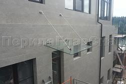 Стеклянные козырьки на вантах в Москве. Готовые проекты ПерилаГлавСнаб - фото 18