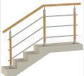 Три ригеля на держателях, квадратные деревянные поручень и стойки в Москве. Готовые проекты ПерилаГлавСнаб - фото 1