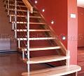Четыре ригеля на держателях, квадратный деревянный поручень и квадратные стойки в Москве. Готовые проекты ПерилаГлавСнаб - фото 2