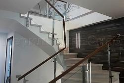 Стеклянные перила для винтовых лестниц в Москве. Готовые проекты ПерилаГлавСнаб - фото 11