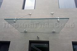 Стеклянные козырьки на вантах в Москве. Готовые проекты ПерилаГлавСнаб - фото 19