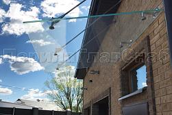 Стеклянные козырьки на вантах в Москве. Готовые проекты ПерилаГлавСнаб - фото 16