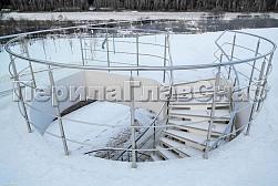 Ограждения из нержавеющей стали с тремя ригелями в Москве. Готовые проекты ПерилаГлавСнаб - фото 2