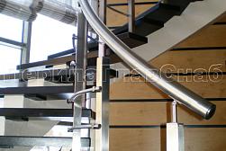 Перила и ограждения из нержавеющей стали с двумя ригелями в Москве. Готовые проекты ПерилаГлавСнаб - фото 2