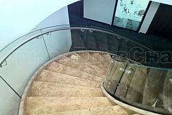 Стеклянные перила для лестниц в Москве. Готовые проекты ПерилаГлавСнаб - фото 8