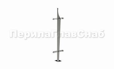 Стойка эксклюзивная с двумя пластинчатыми стеклодержателями, крепление в пол, нерегулируемый ложемент (AISI 304) k762 купить в Москве