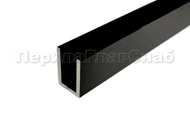 П-образный профиль 19x13, L=2200, под стекло 8 мм, алюминий анодированный в черный глянцевый t756 AND BL купить в Москве