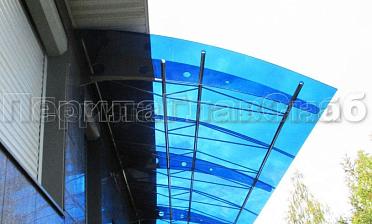 Козырек на каркасе из поликарбоната купить в Москве