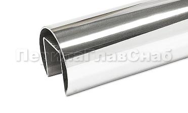 Труба Ø42.4 мм, с пазом 24х24 мм, тройная полировка 800GRIT, AISI 304 k820-3 купить в Москве